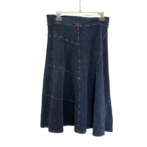 Hard Tail Forever Acid Washed Blue Assymetrical Panel Jersey Skirt size XL - Picture 3 of 6